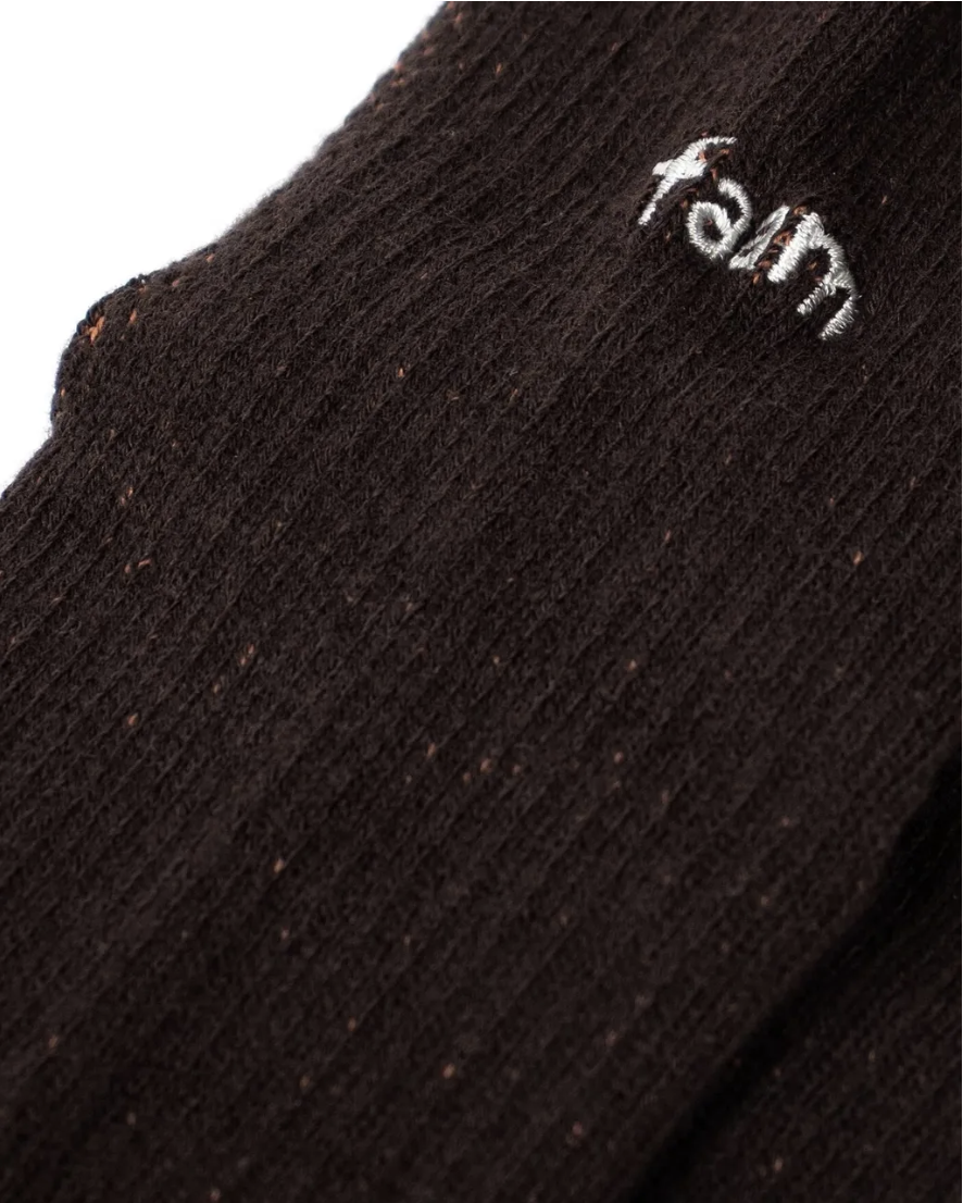 Faam - Bicolor Line crew socks 柚棕
