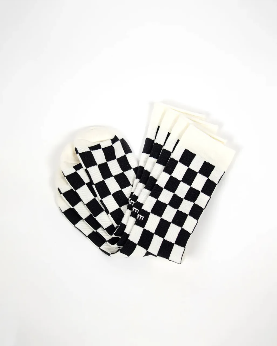 FAAM - Checkered Crew Socks 暮黑