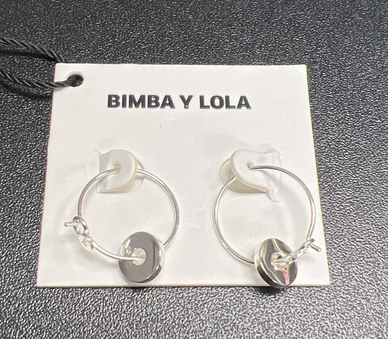 [S] BIMBAY ROUND LOGO EARRING,SILVER, 8445394152669 (SBY50)