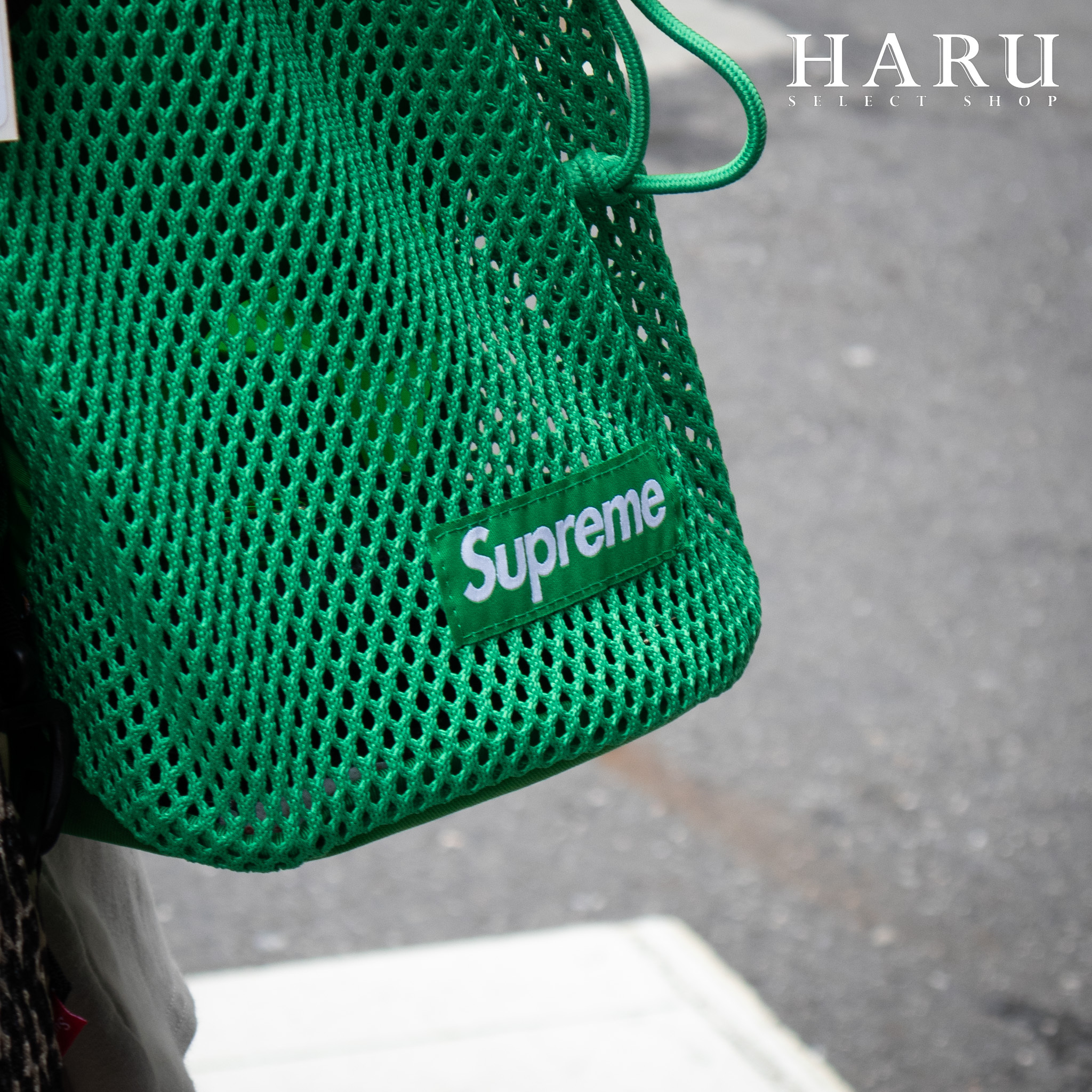 SUPREME SS23 MESH SMALL BACKPACK BV綠豹紋網眼後背包單肩束口袋10L