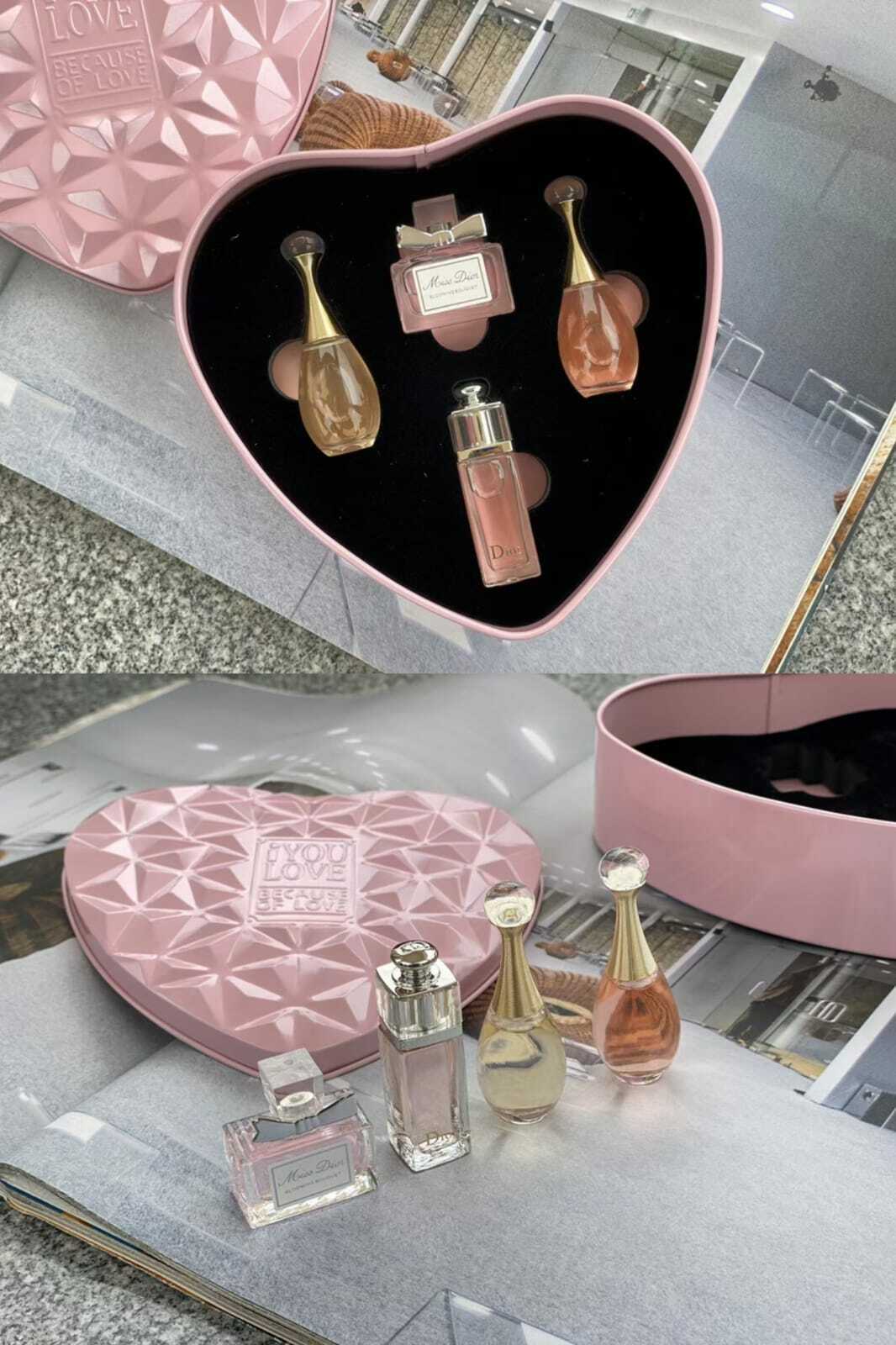 Dior迪奧限量款愛心鐵盒香水Q版四件套5ml*4