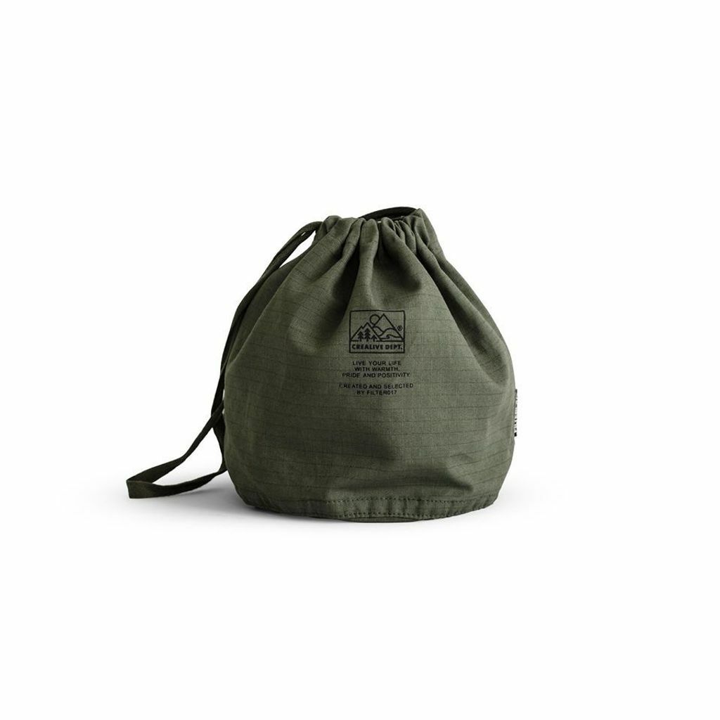 Filter017 山峰標誌防撕布筒狀軍用束口袋-中