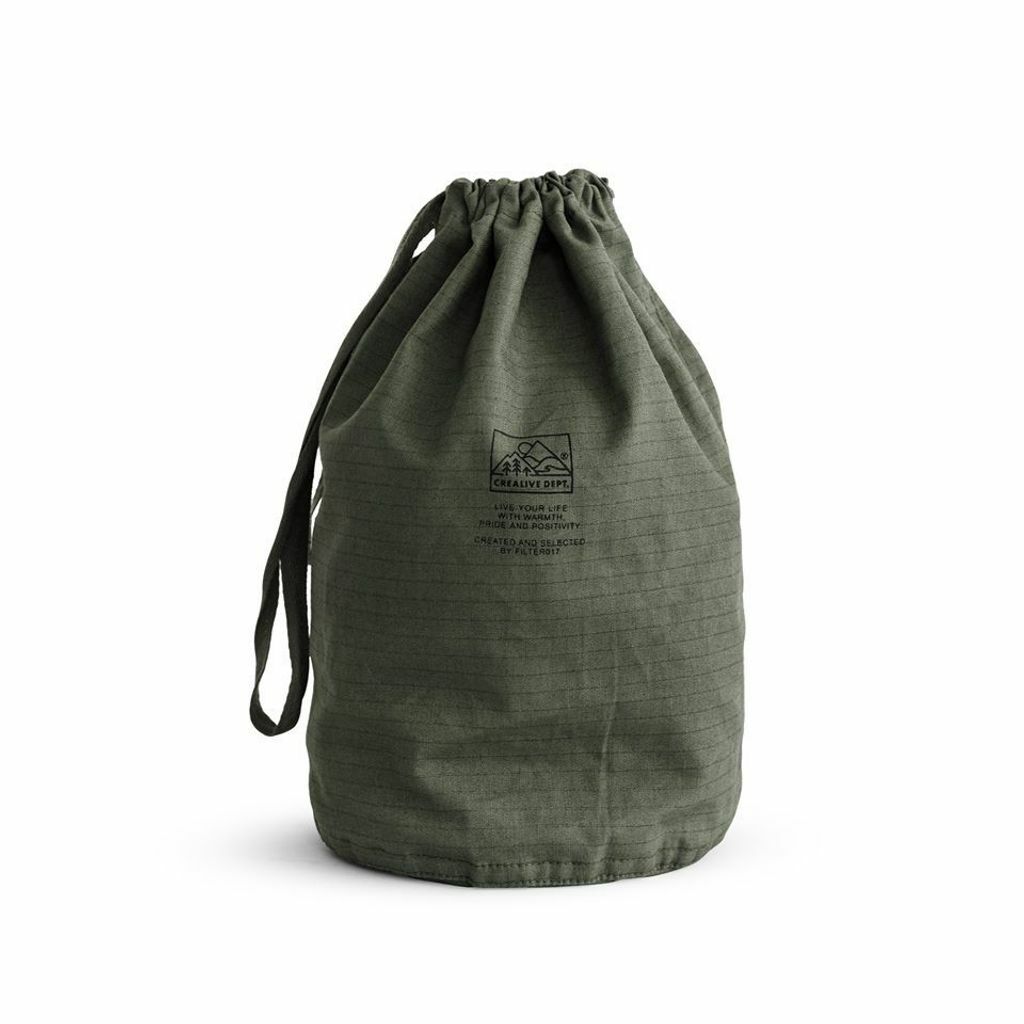 Filter017 山峰標誌防撕布筒狀軍用束口袋-大