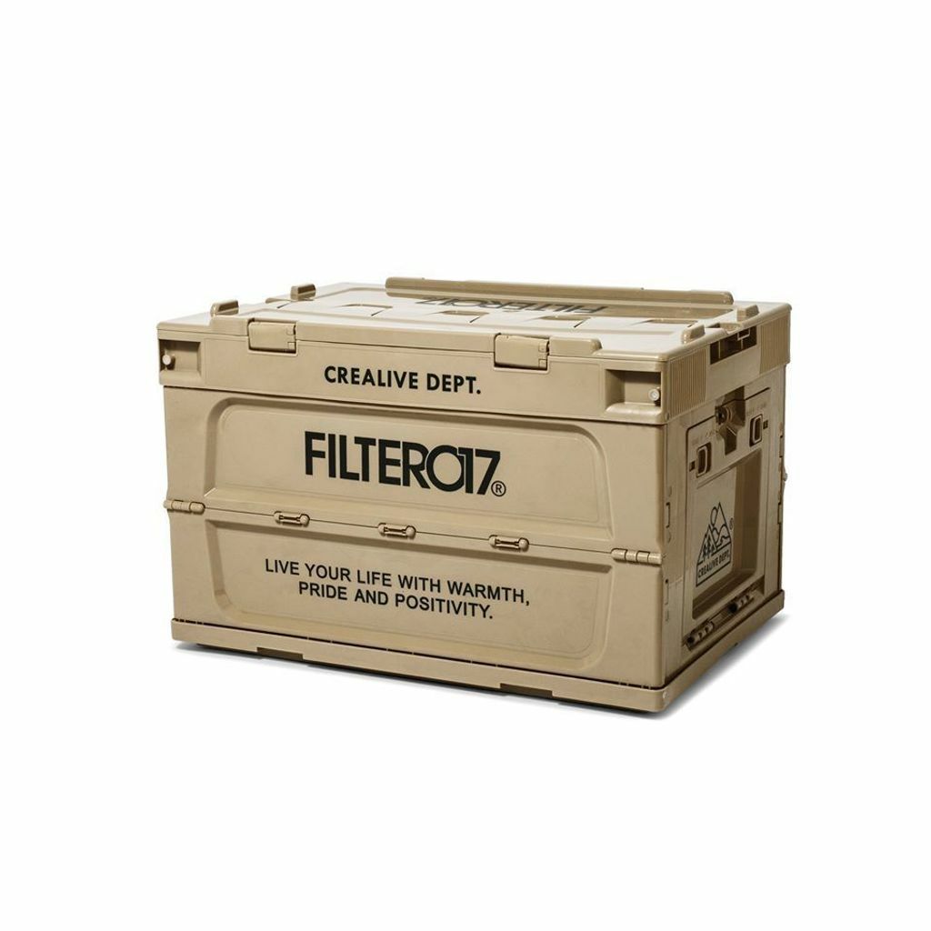 Filter017 Portable Folding Storage Container 側開摺疊收納箱 M 大 (卡其)