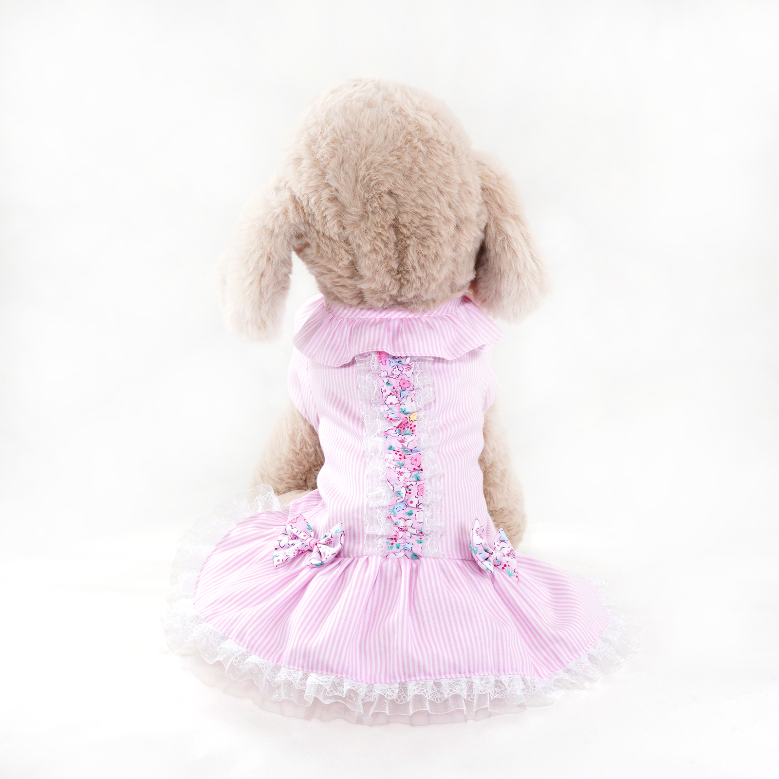 Pink Striped Dress with hat