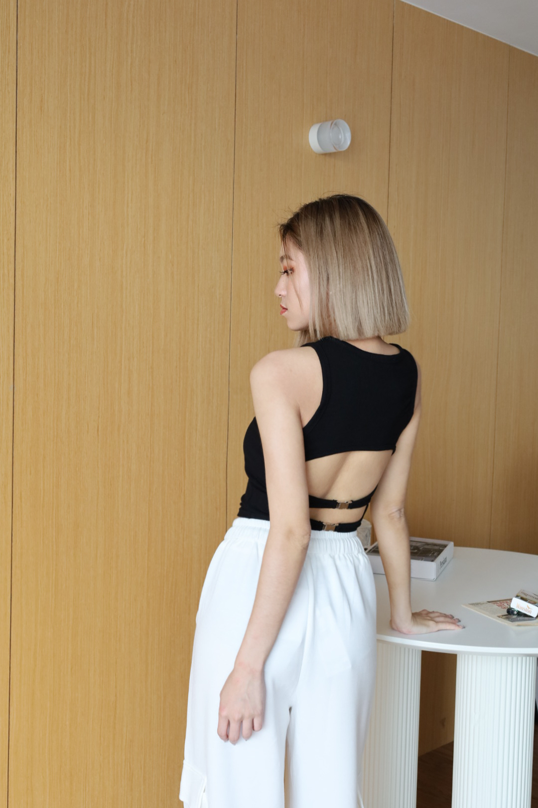 金屬銀釦美背背心