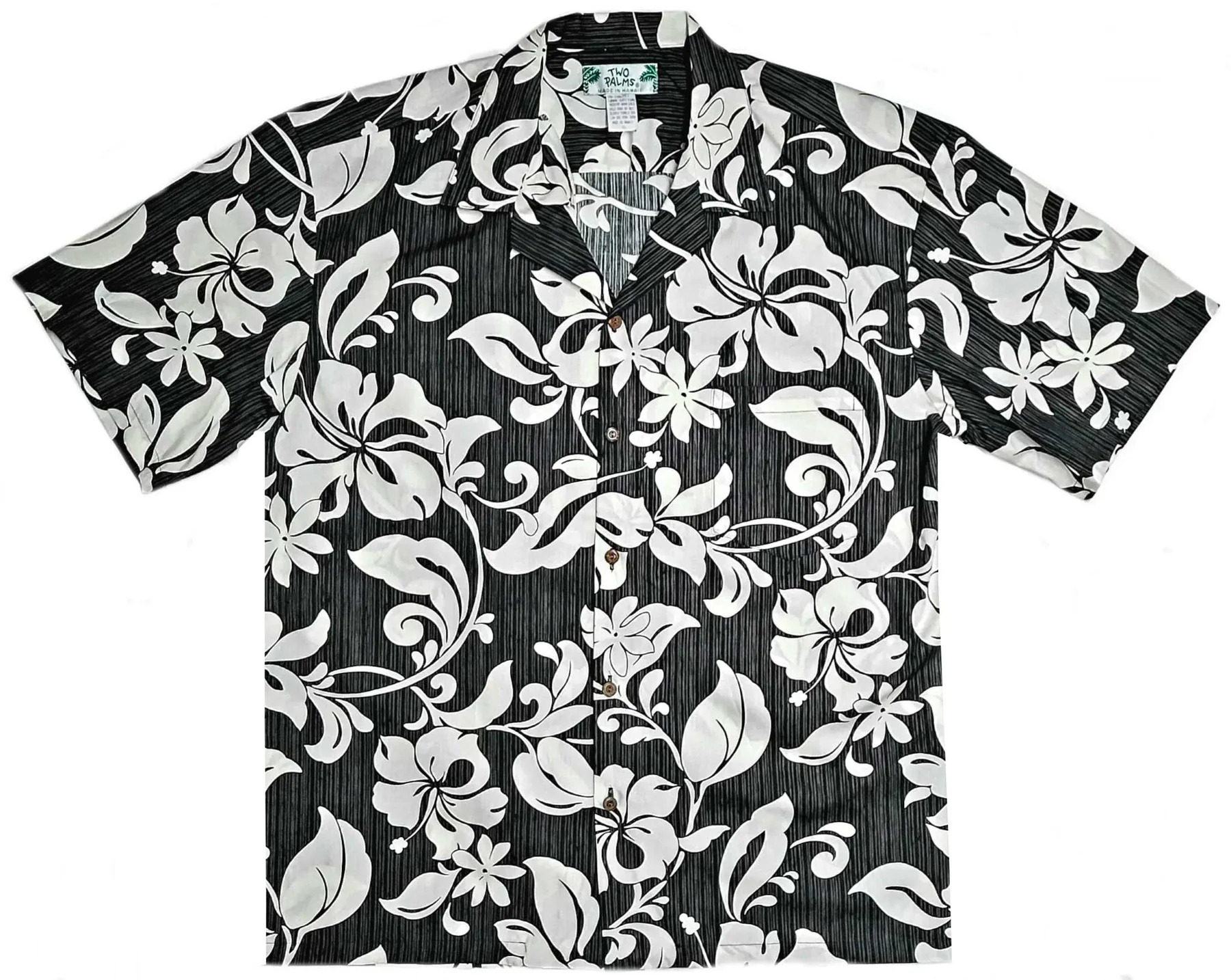 Two Palms Hawaii Aloha Shirt - Maui Black (100% Cotton)