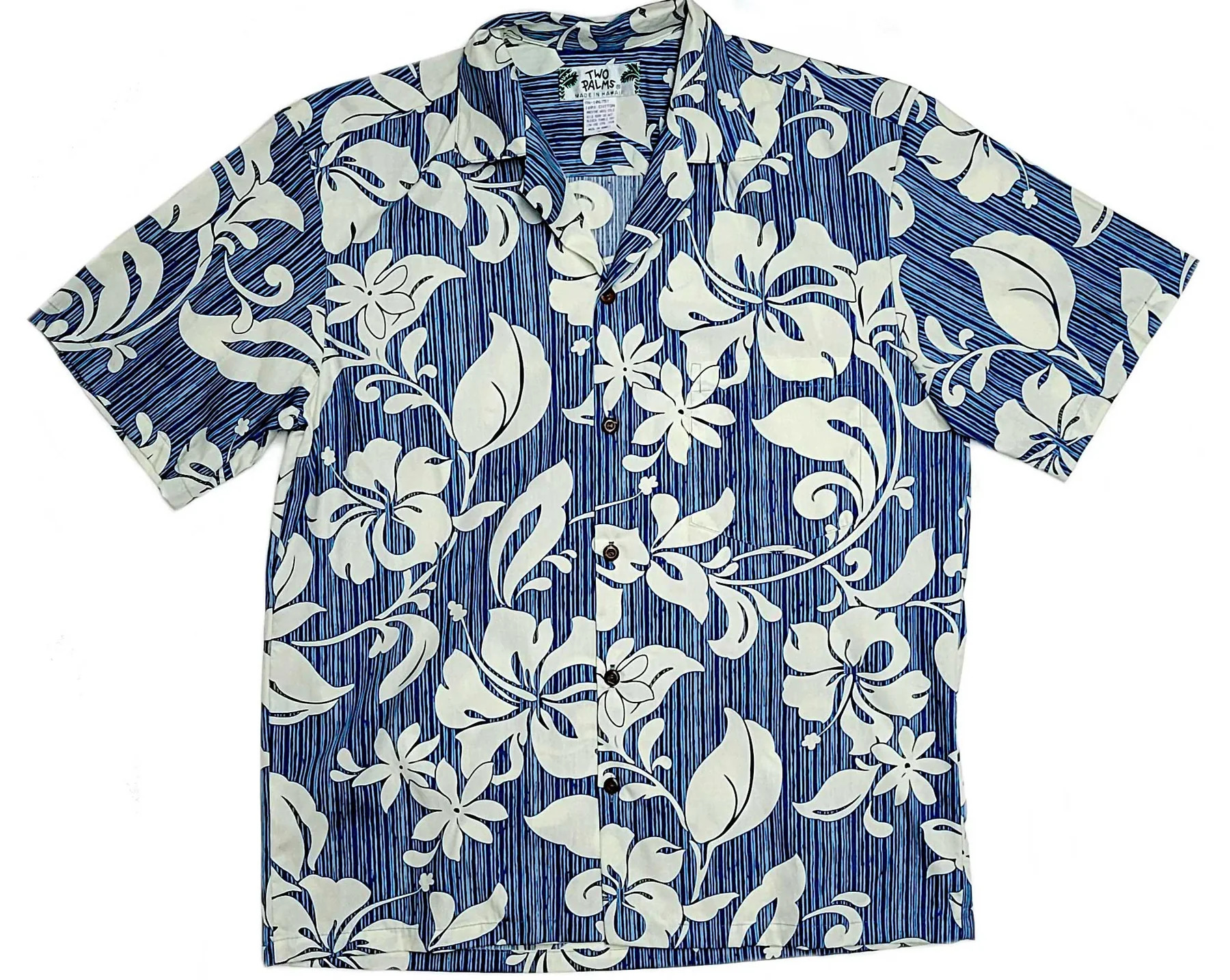 Two Palms Hawaii Aloha Shirt - Maui Slate  (100% Cotton)