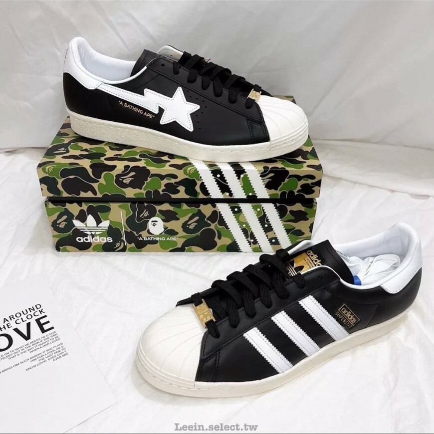 Adidas Originals x BAPE SUPERSTAR 80s 聯名 黑白 貝殼頭 IF2385