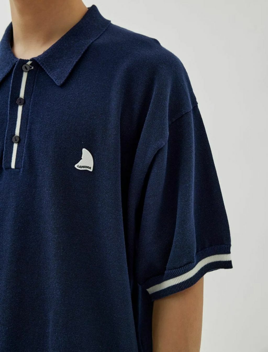 LAPRIMA 復古針織翻領短袖上衣 兩色