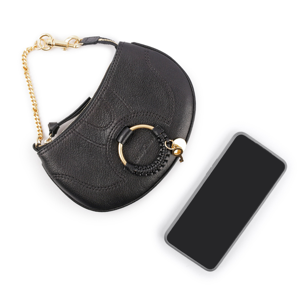 【SEE BY CHLOE】HANA 山羊皮勾釦手提包(黑色) CHS23APB23305001