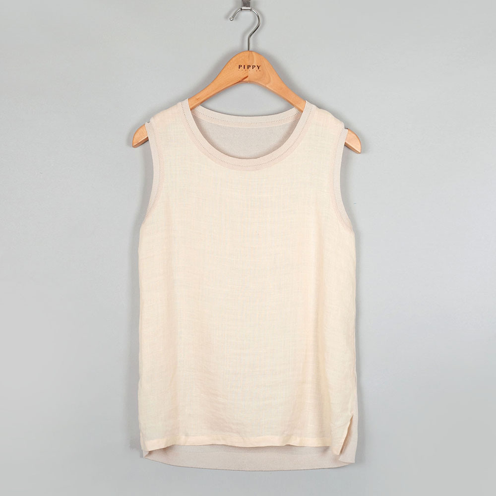 PIPPY亞麻線衫背心 米色
