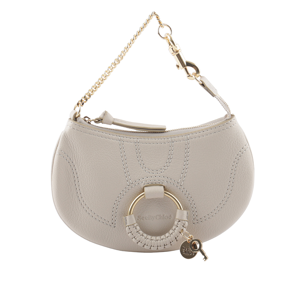 【SEE BY CHLOE】HANA 山羊皮勾釦手提包(米色) CHS23APB2330524H
