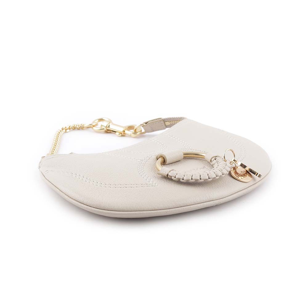 【SEE BY CHLOE】HANA 山羊皮勾釦手提包(米色) CHS23APB2330524H