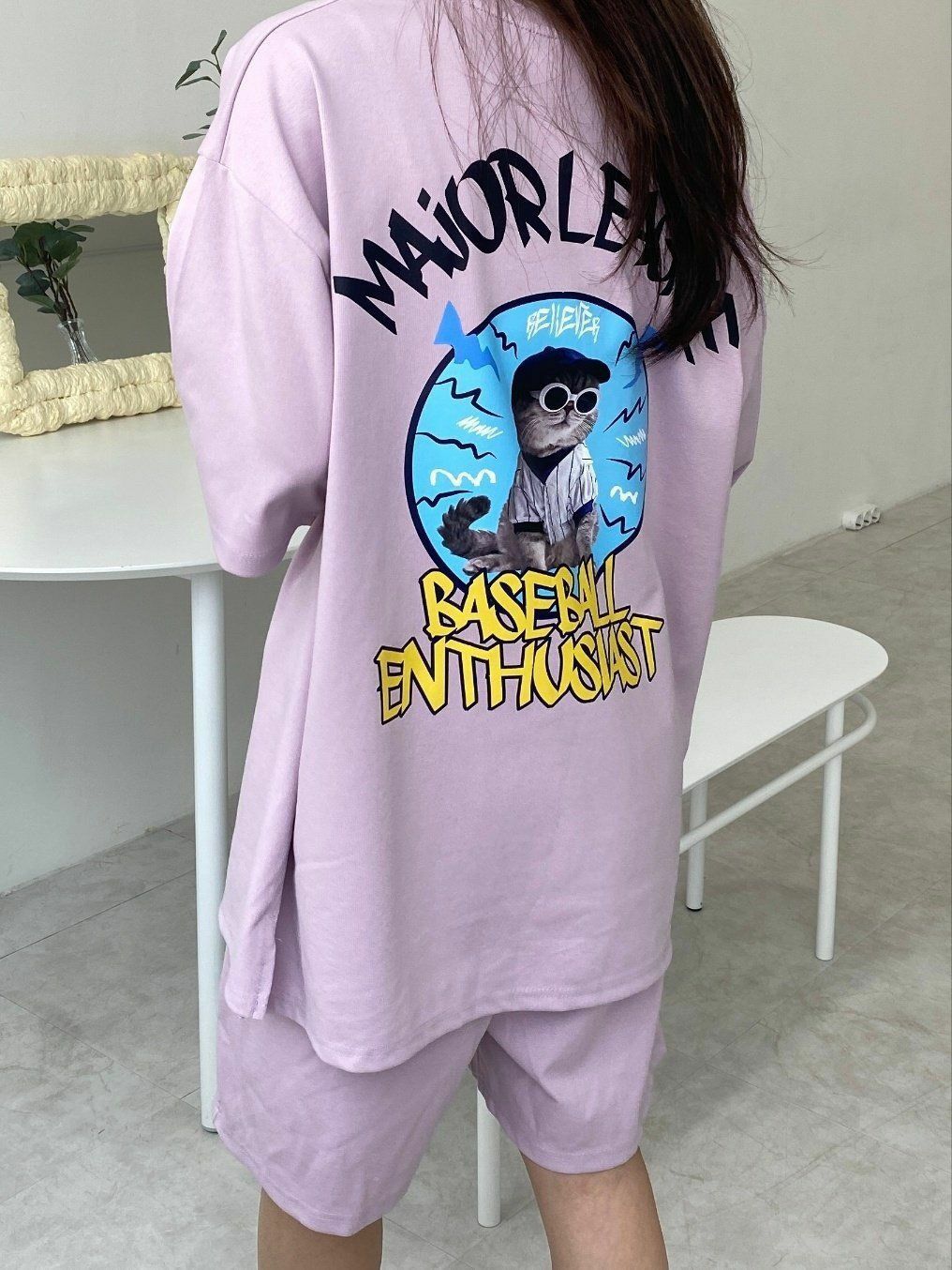 貓仔圖案短袖Tee T4610