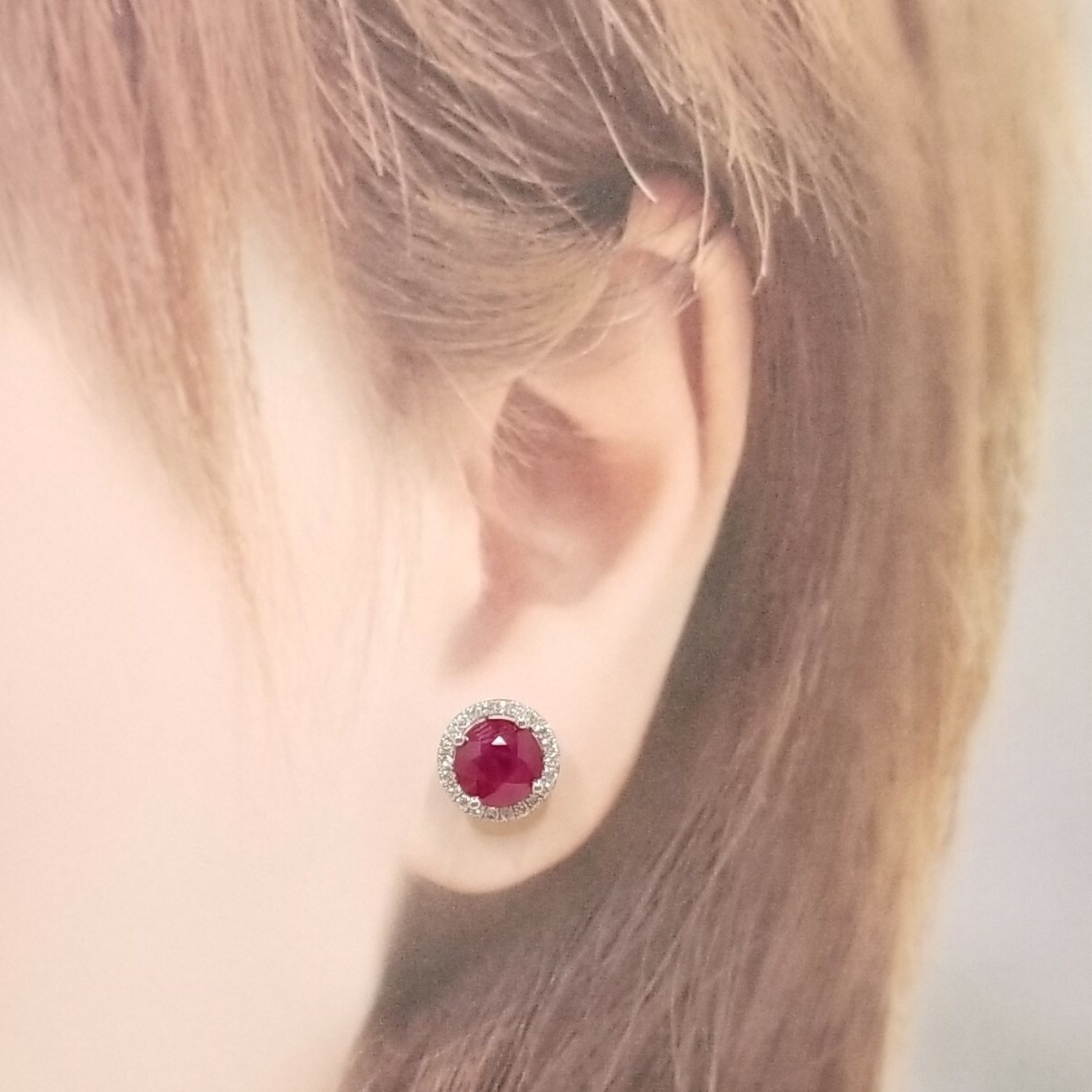 18K White Gold 4.69ct Ruby and Diamond Earrings