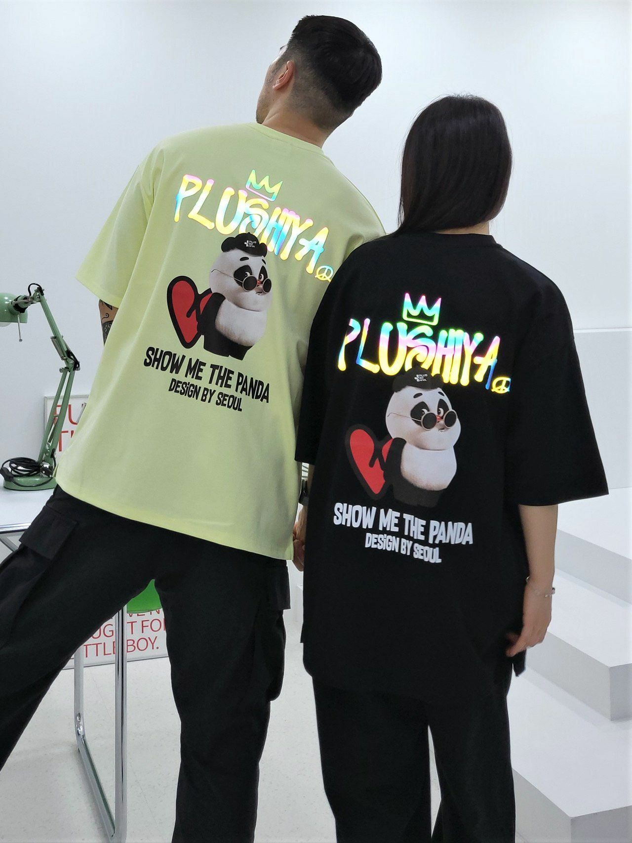 3M反光熊貓圖案短袖Tee T4614