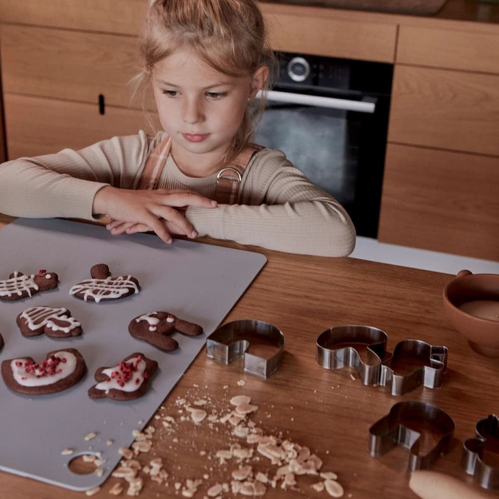 OYOY 矩形矽膠餐墊 / 粉藍圈圈 (2入組)