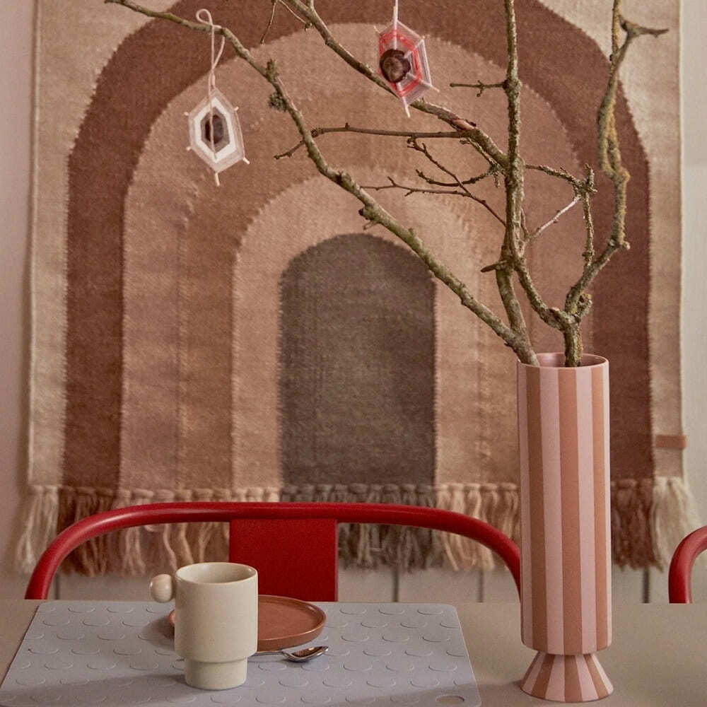 OYOY 矩形矽膠餐墊 / 灰色圈圈 (2入組)