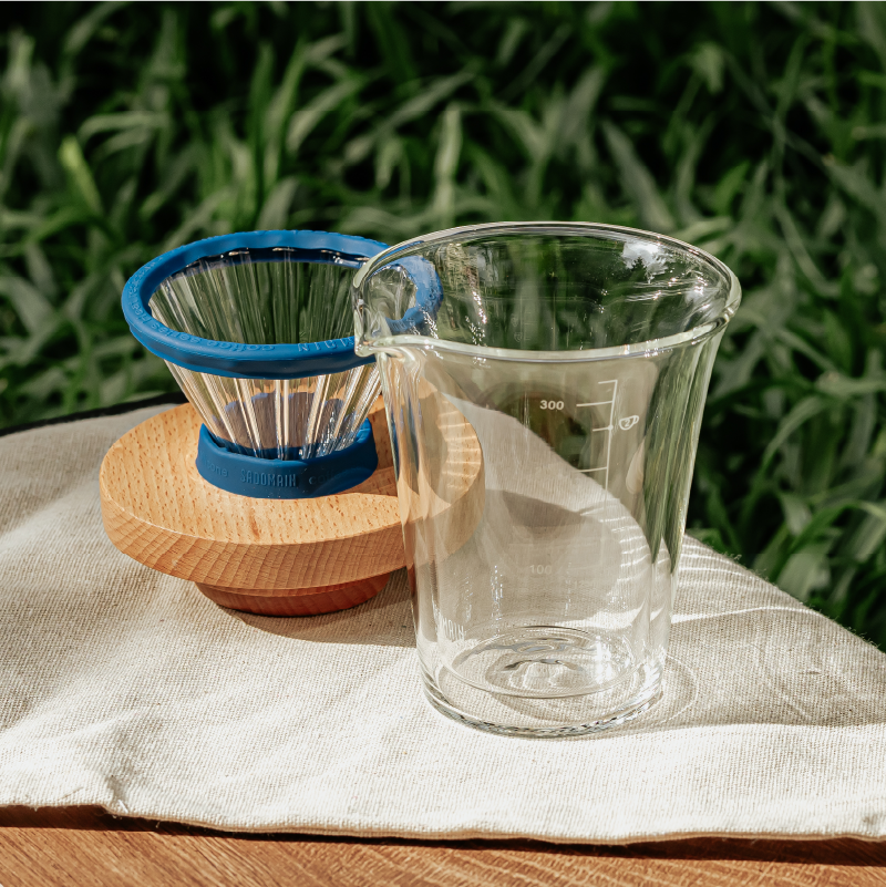 【仙德曼】櫸木雙層玻璃濾杯旅組 (350ml)