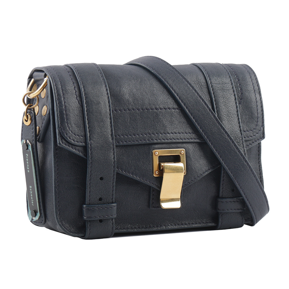 【PROENZA SCHOULER】Mini Pouch 金釦迷你斜背包(午夜藍)