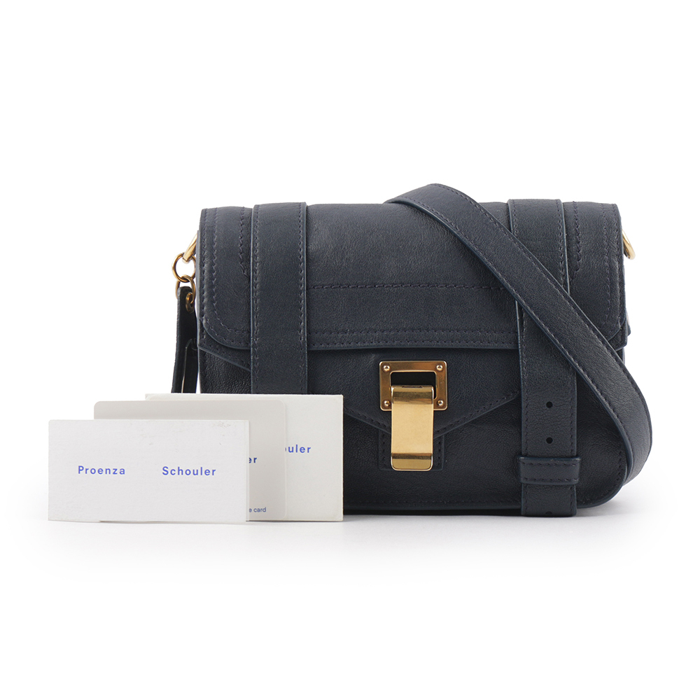 【PROENZA SCHOULER】Mini Pouch 金釦迷你斜背包(午夜藍)