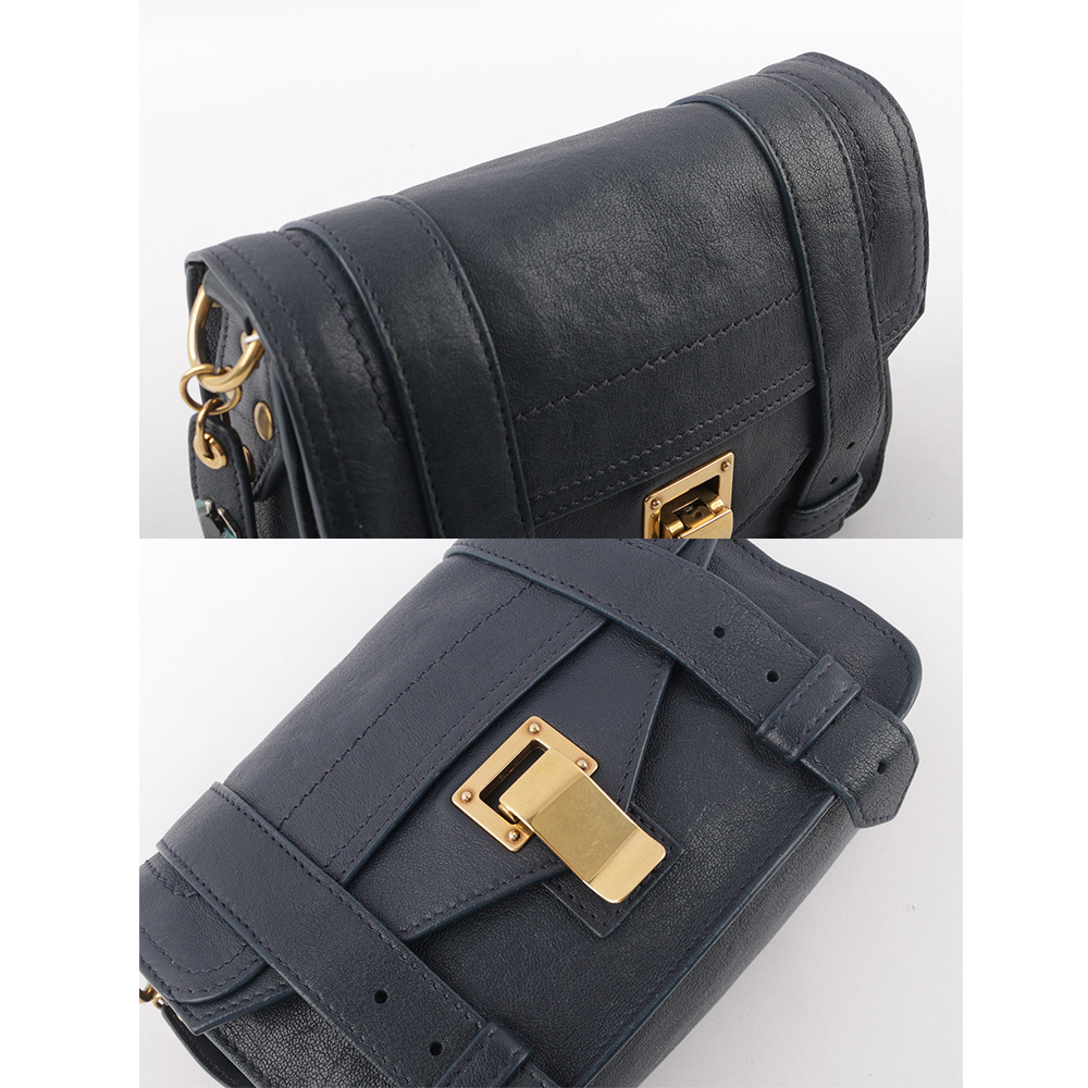 【PROENZA SCHOULER】Mini Pouch 金釦迷你斜背包(午夜藍)