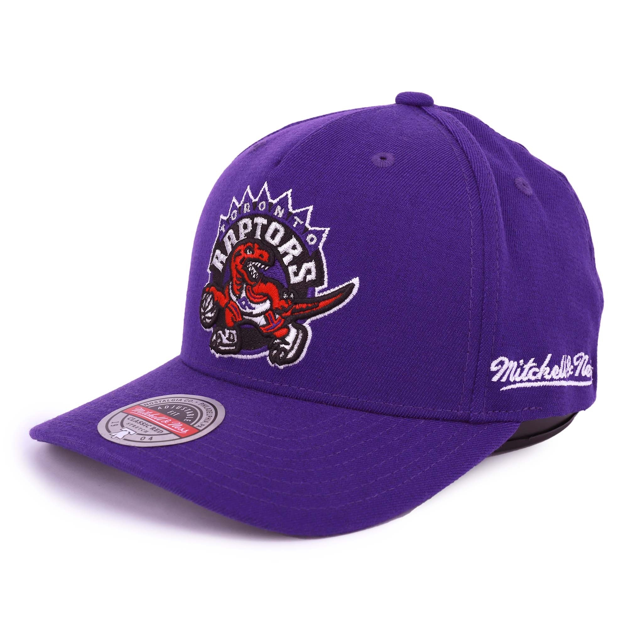 Mitchell & Ness NBA EMEA Dropback Solid Classic Red™ 彈性經典彎帽沿 暴龍 紫
