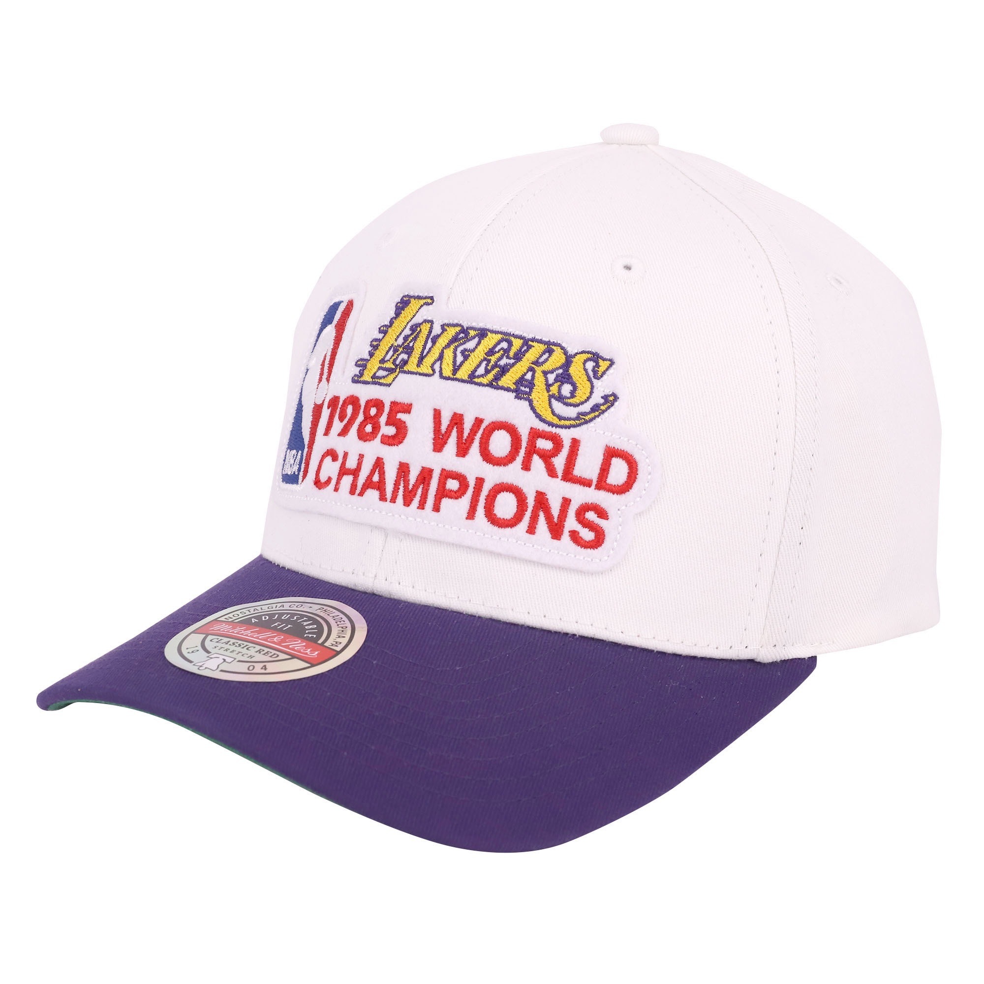 Mitchell & Ness NBA 85 World Classic Red™ 彈性經典彎帽沿 湖人 白紫