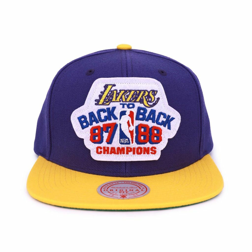 Mitchell & Ness NBA B2B Snapback HWC 經典平帽沿 湖人 紫黃