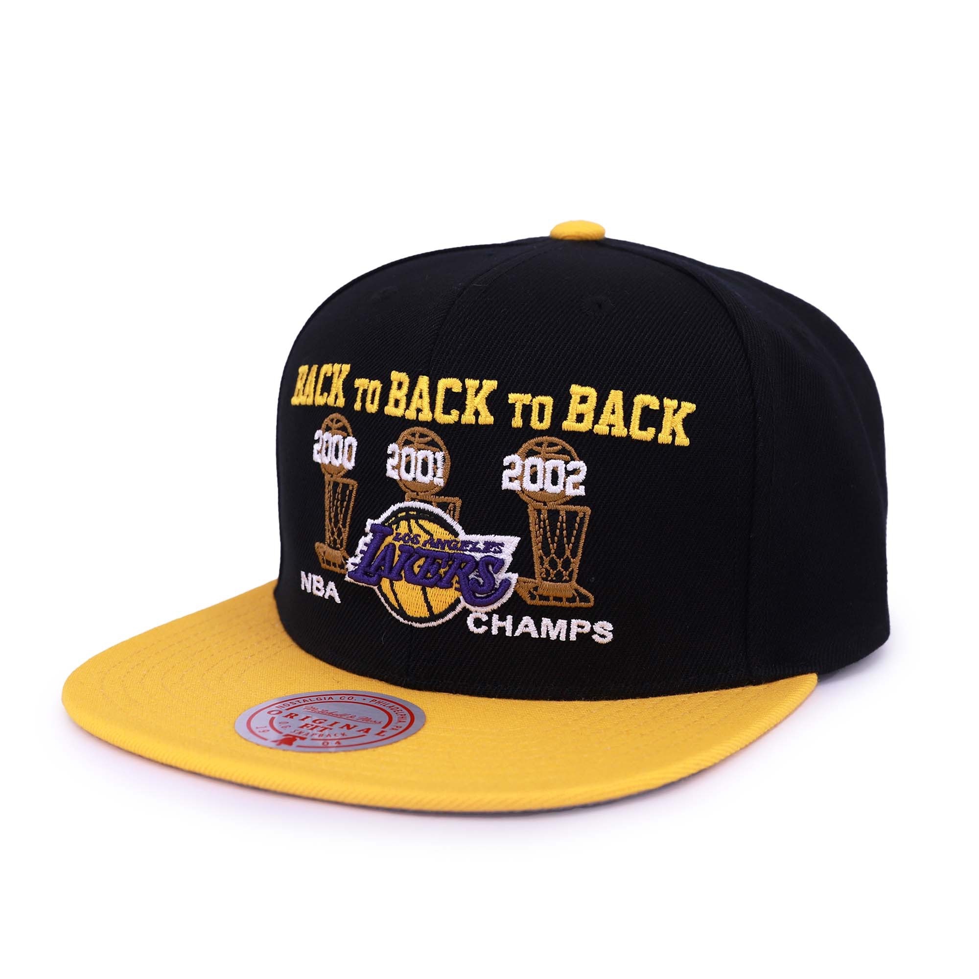 Mitchell & Ness NBA Champs Snapback HWC 經典平帽沿 2000-03 湖人 黑黃