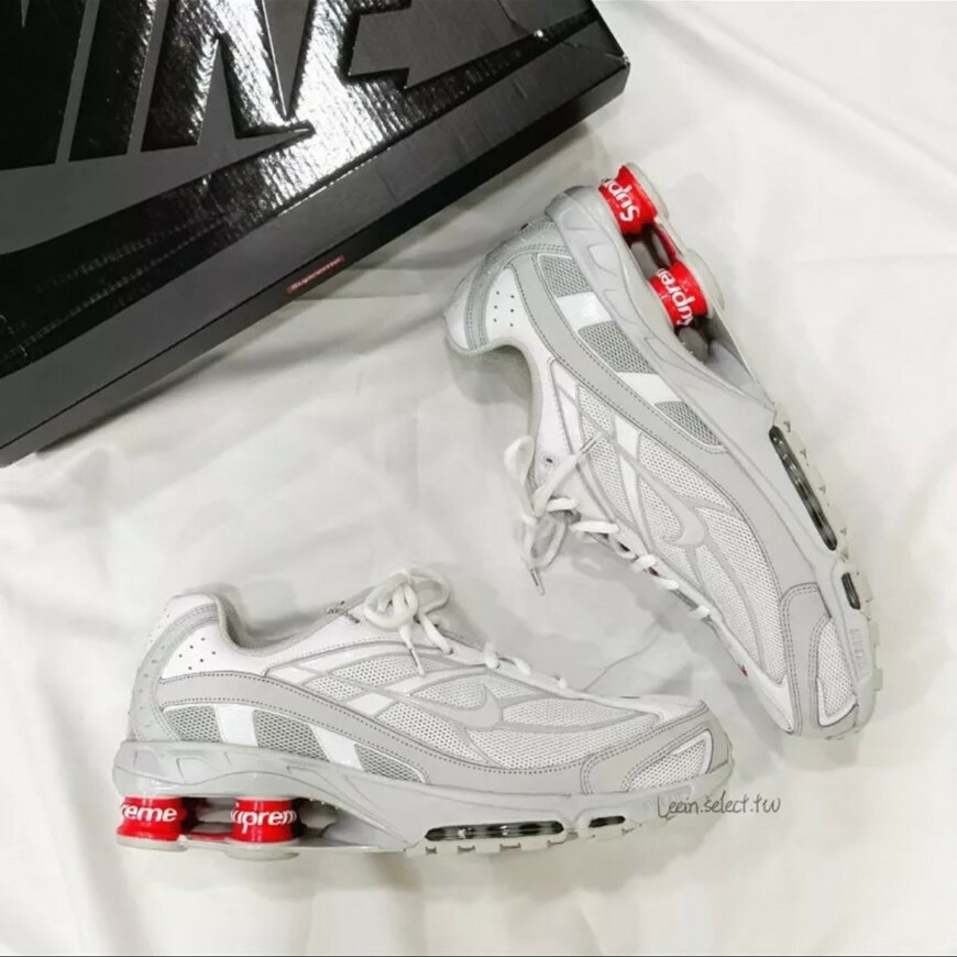 Nike Shox Ride 2 x Supreme 白灰紅 聯名 氣墊 復古運動鞋 DN1615-100