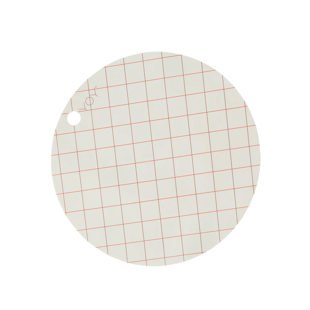 OYOY 圓形矽膠餐墊 / 清新紅白 (2入組)