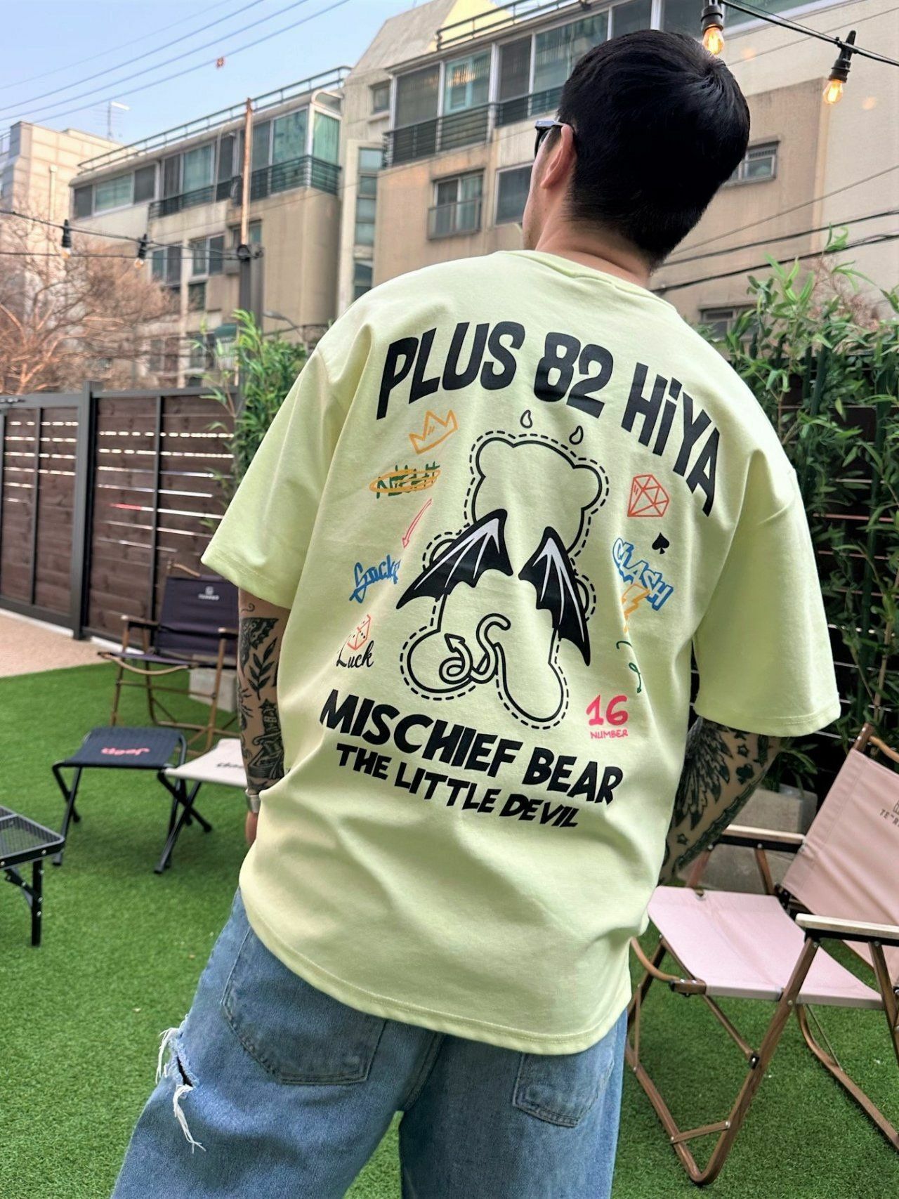 魔鬼熊仔圖案短袖Tee T4917