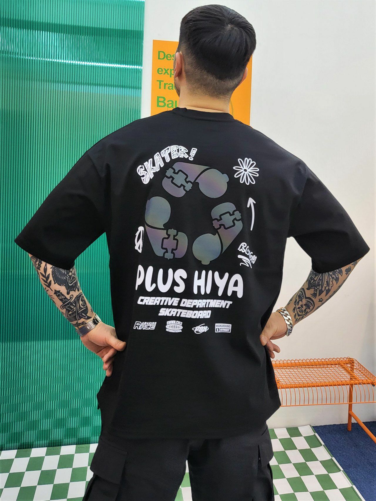 3M反光英文字圖案短袖Tee T4918