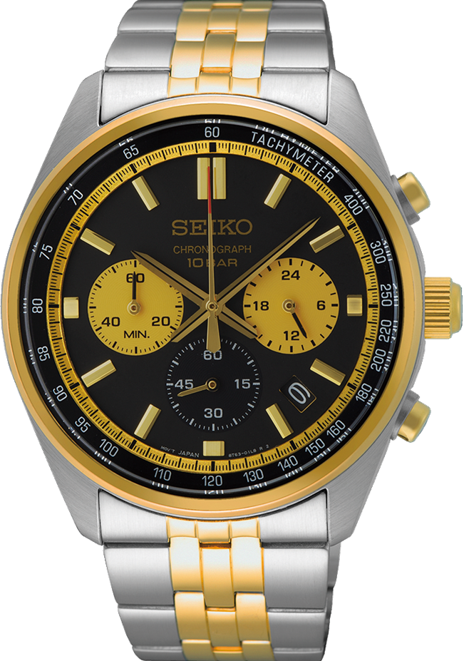 萬年鐘錶 - SEIKO   CS 系列  平價熊貓三眼計時男錶  SSB430P1 / 8T63-00W0KS 錶徑41.5MM