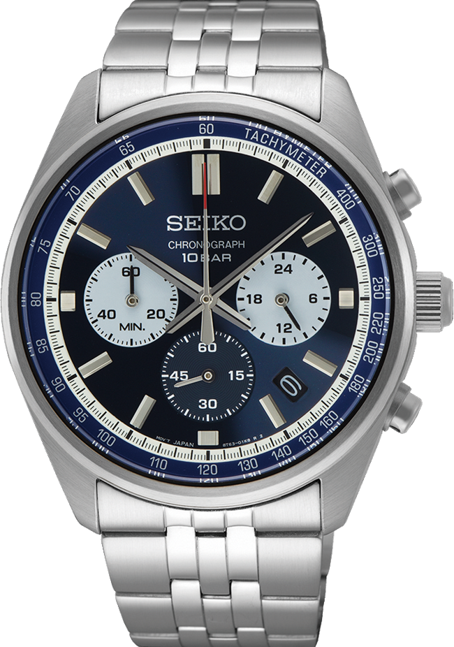 萬年鐘錶 - SEIKO   CS 系列  平價熊貓三眼計時男錶  SSB427P1 / 8T63-00W0B 錶徑41.5MM