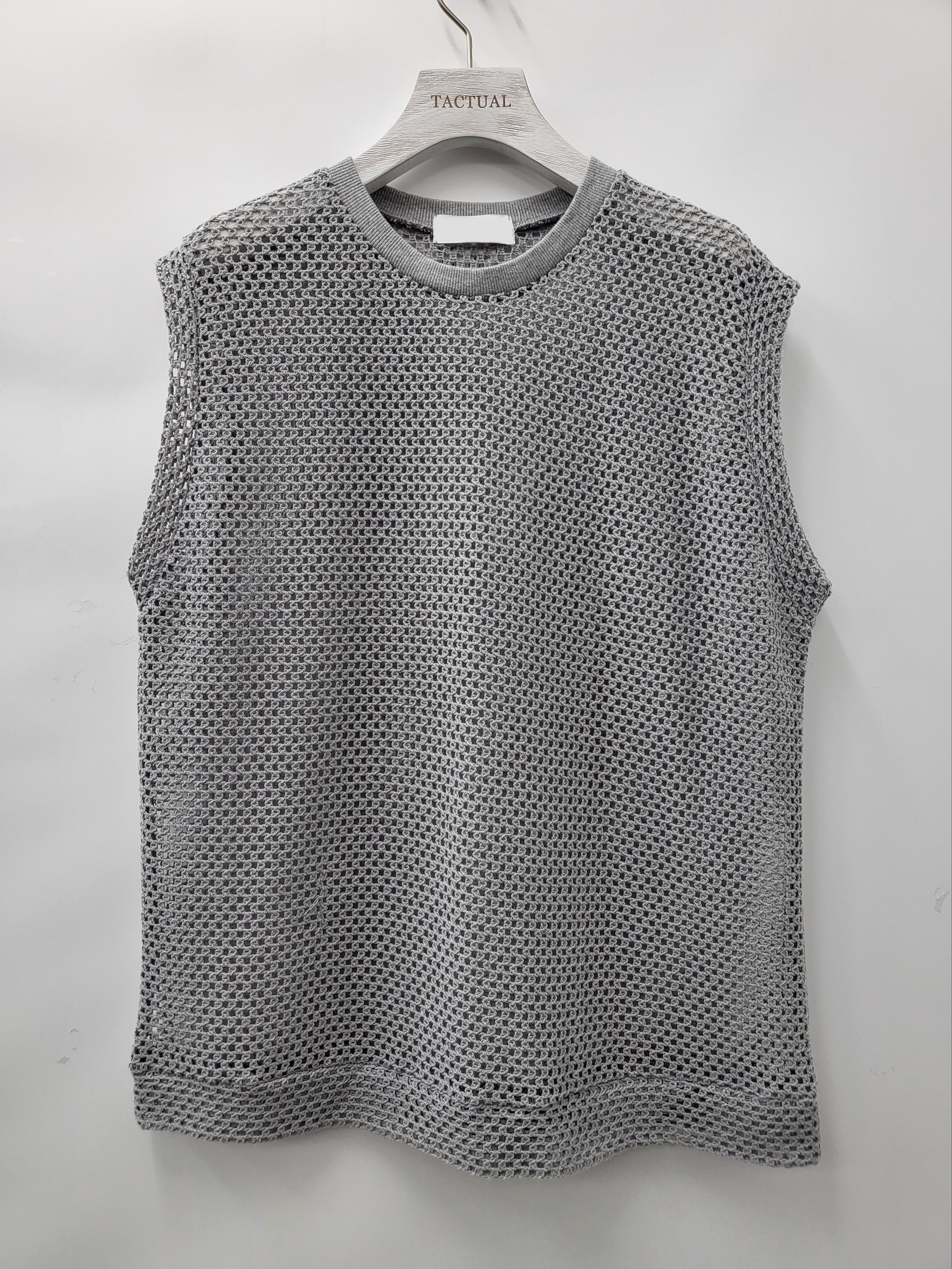 圓領網紋背心 V966