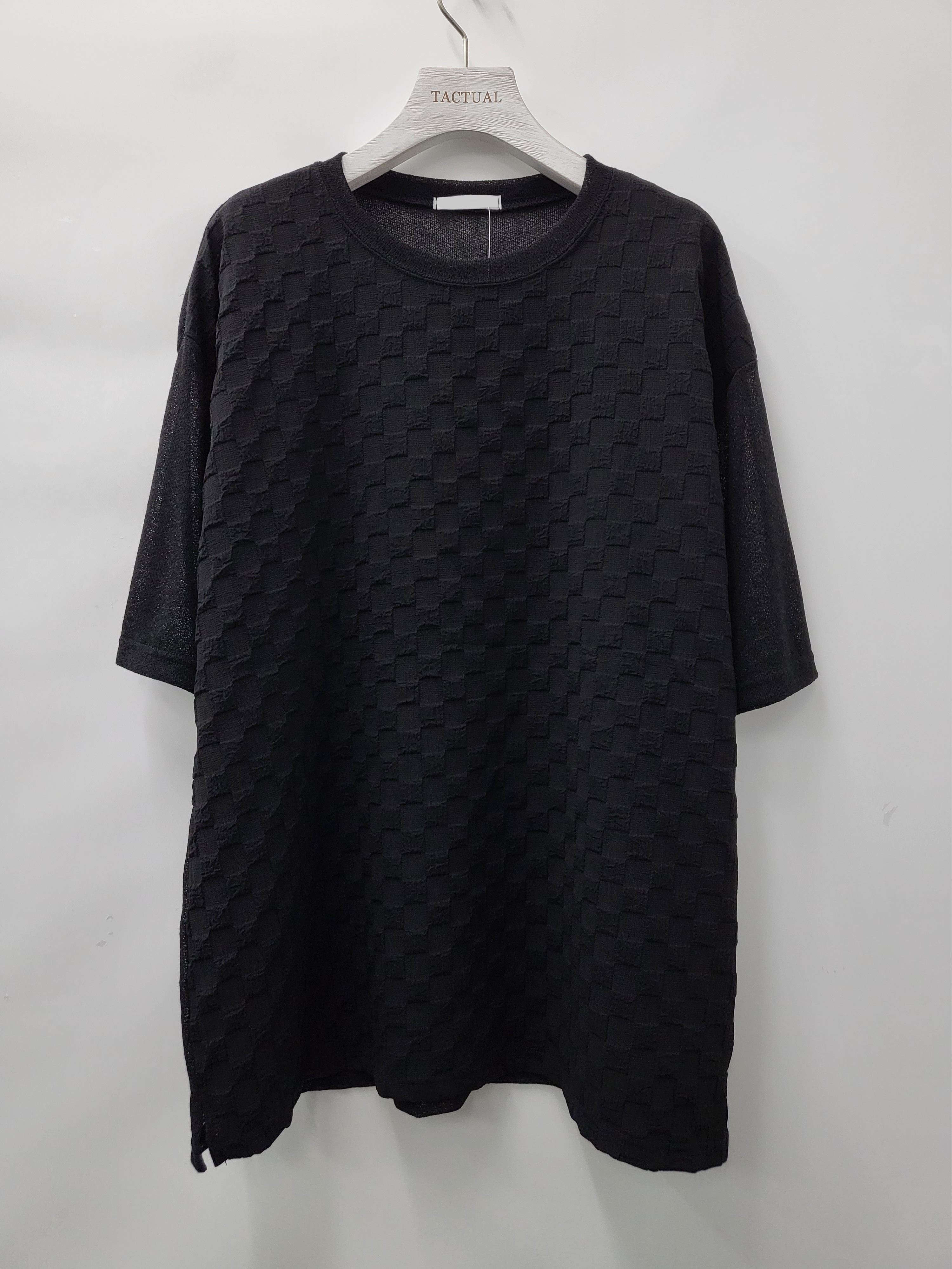 淨色暗格仔短袖線Tee T5073