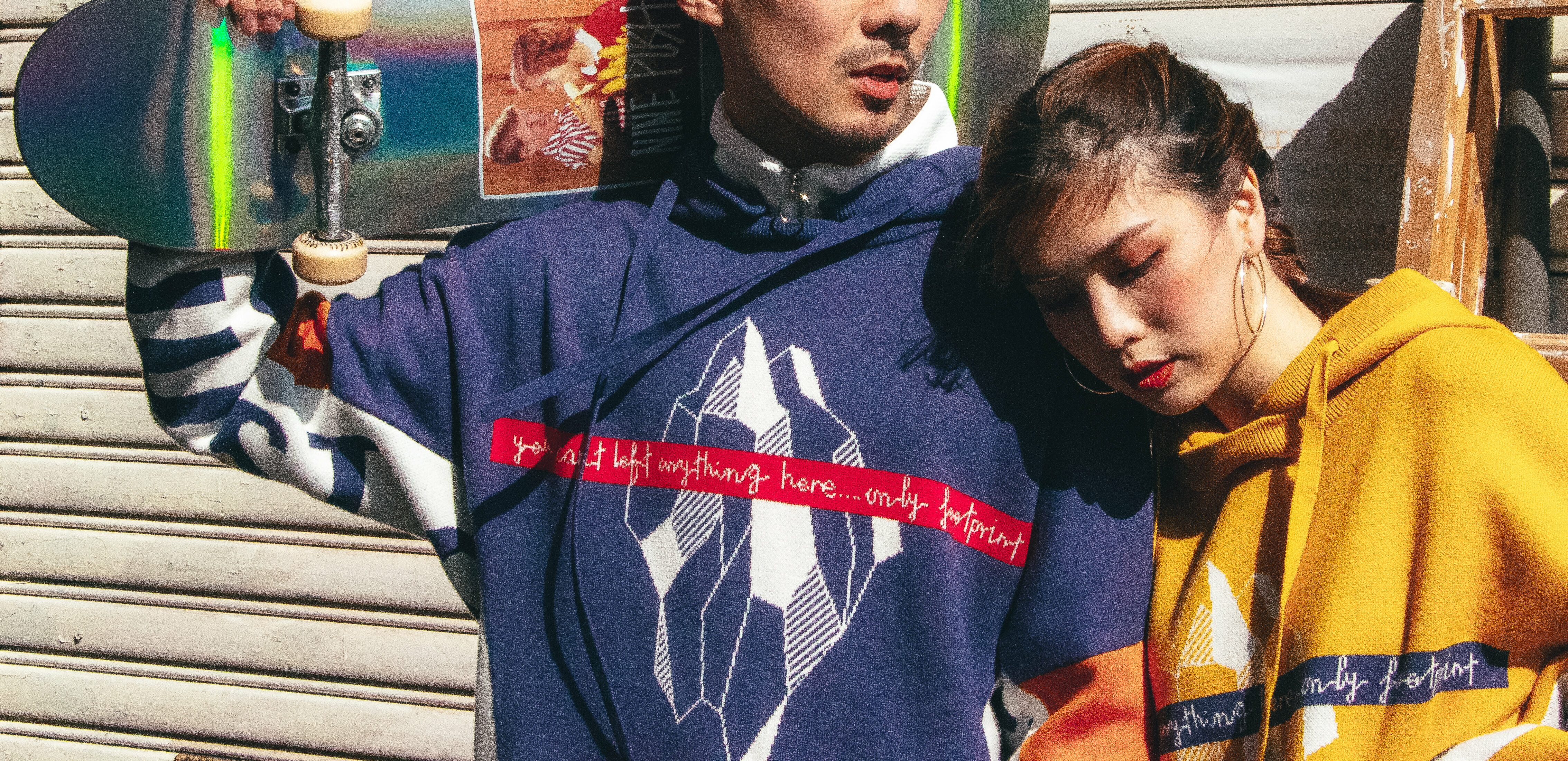 JUST ANTARCTICA!!! 藍色可拆帽成人款針織衫