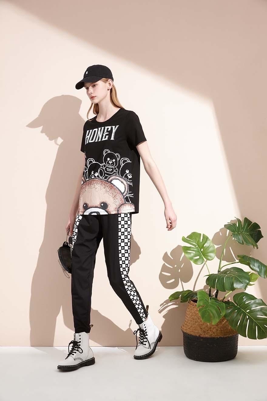 時尚精典可愛熊熊造型修身棉T S6761