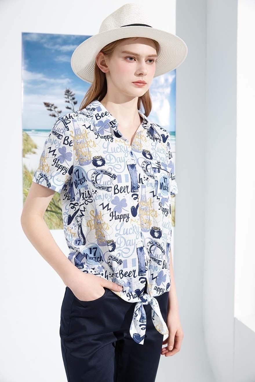 時尚歐美街頭風綁結造型修身短版上衣S6081