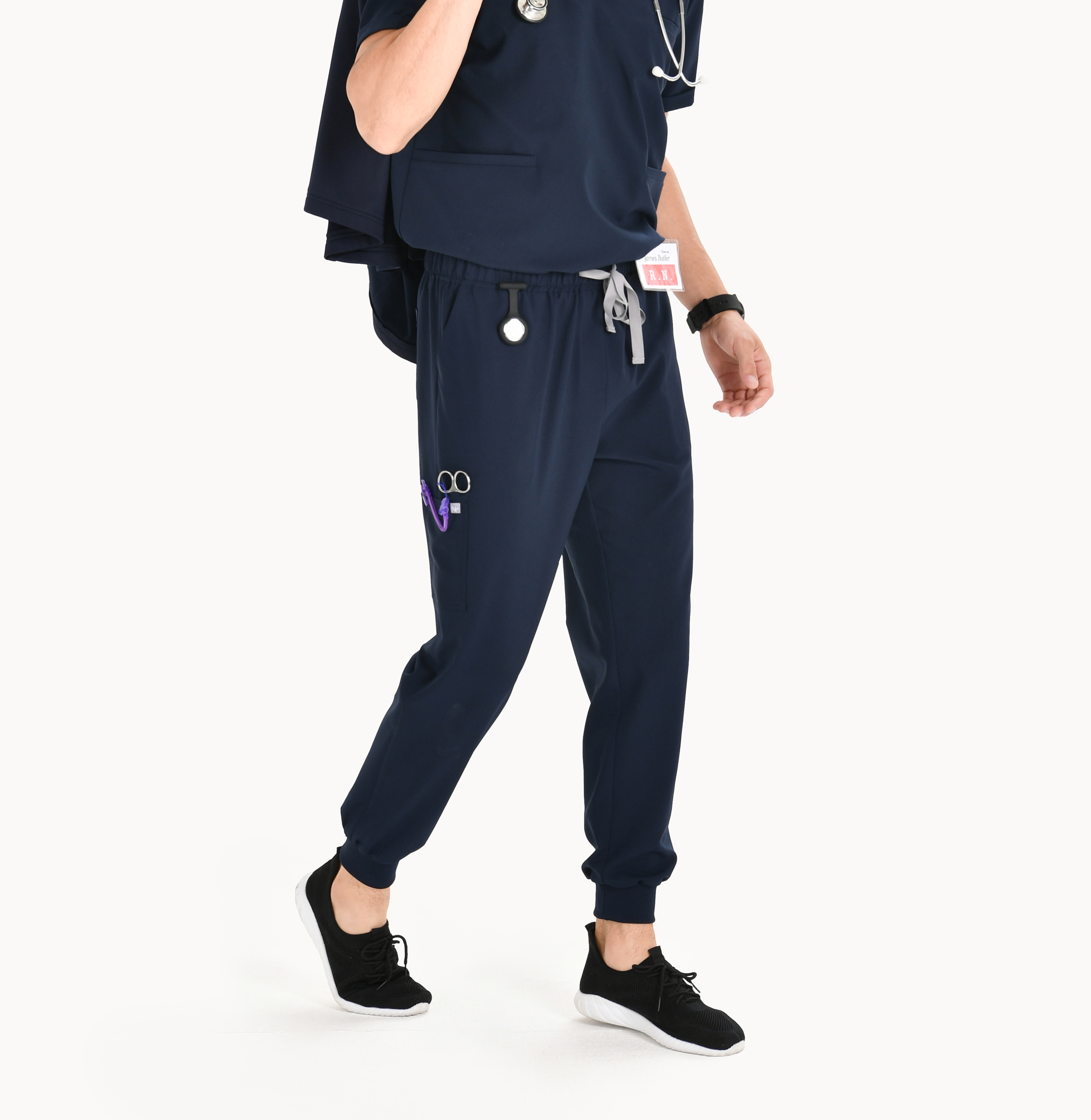 21601 男女通用縮口長褲 深海藍