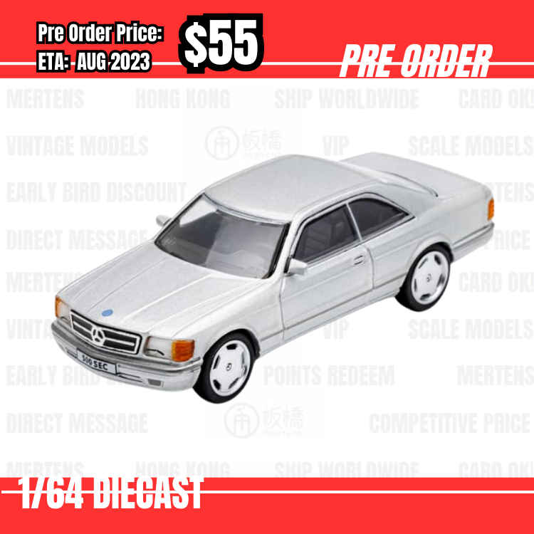 PO-$55 * DCT * 1:64 Mercedes Benz S Class W126 Coupe C126 500SEL Silver [06/07]