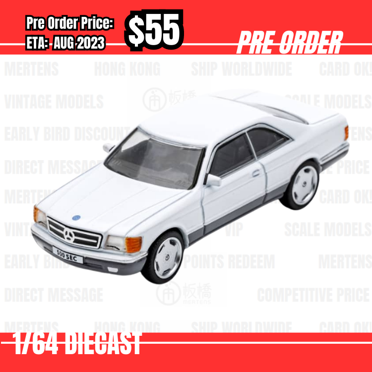 PO-$55 * DCT * 1:64 Mercedes Benz S Class W126 Coupe C126 500SEL White [06/07]