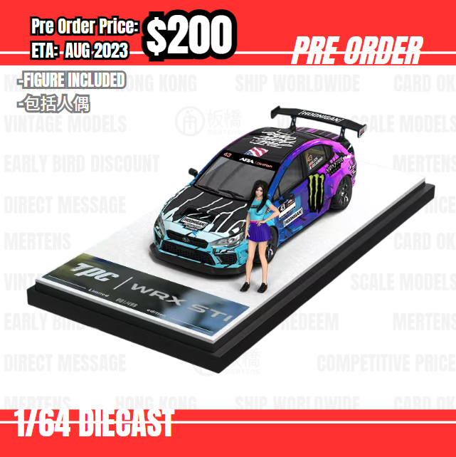 PO-$200 * TPC * 1:64 Subaru Impreza WRX STI Blue Purple Monster w/figure [06/07]