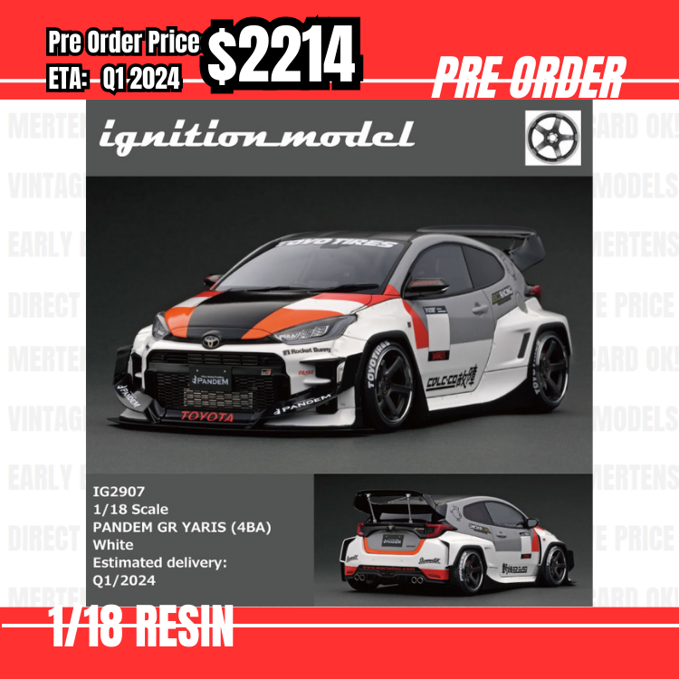 PO-$2214 * Ignition Model * 1:18 IG2907 PANDEM GR YARIS (4BA) White [06/07]