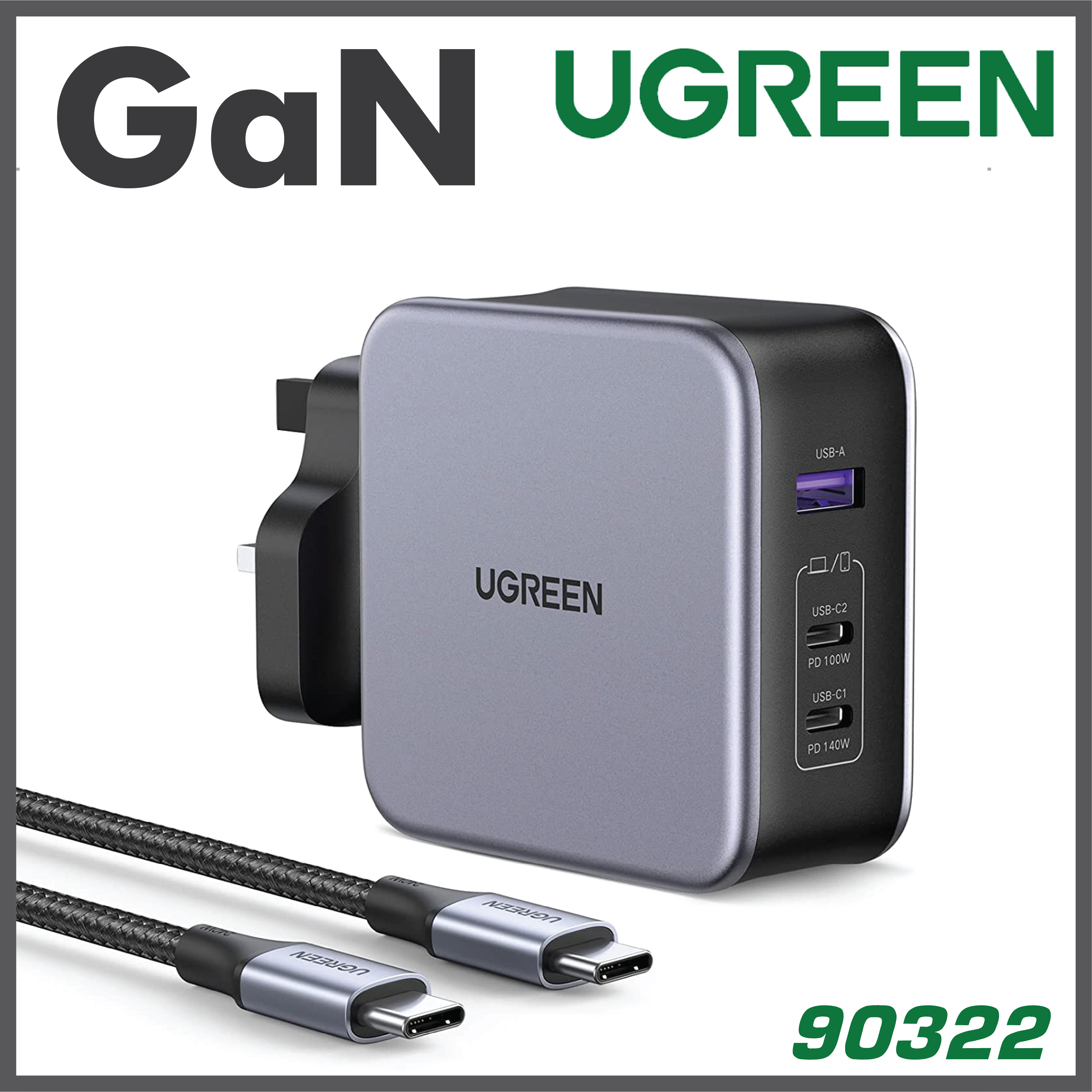 UGREEN - UG-90322 3合1多端口GaN快速輸出充電器 Nexode 140W