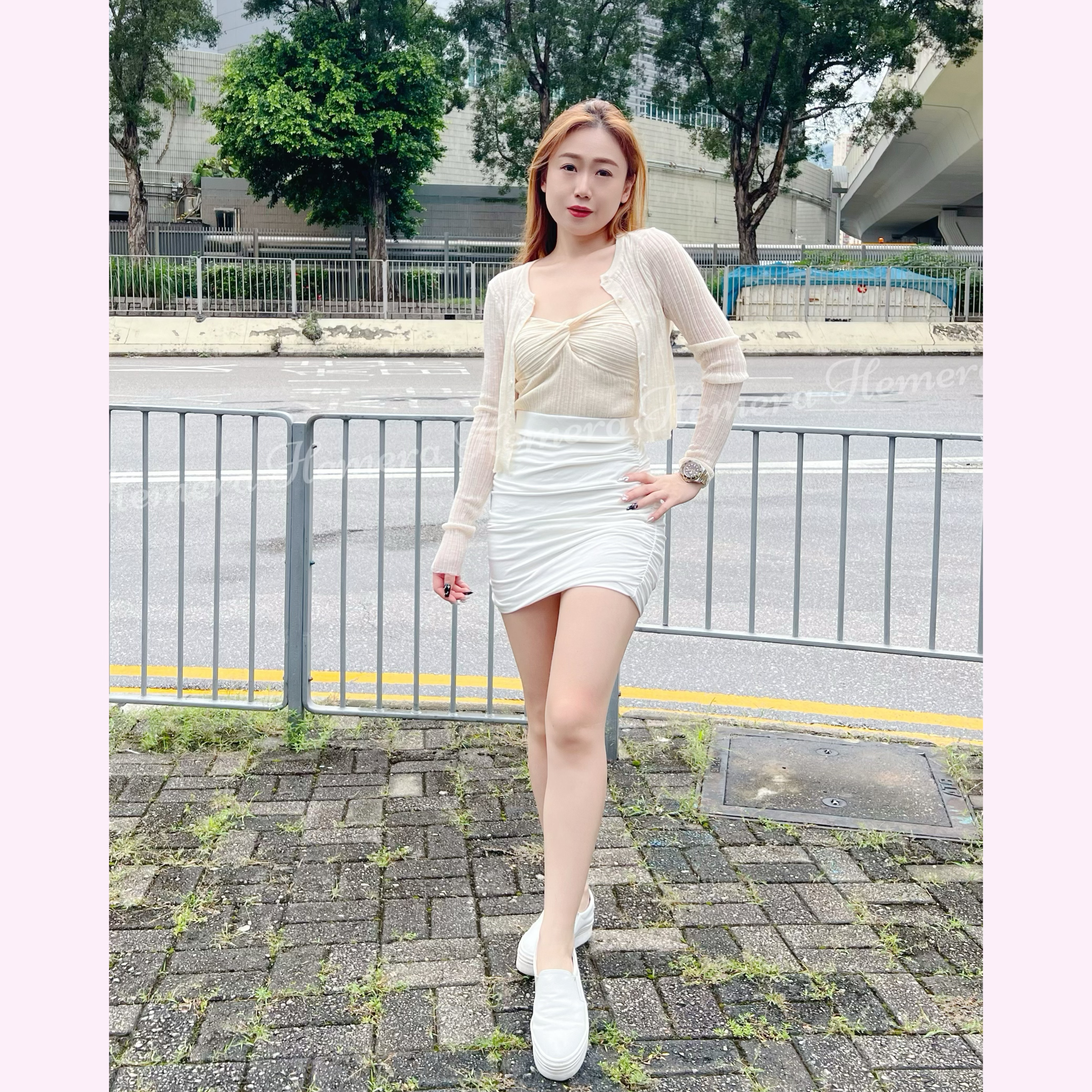 ST23S0730 簡約扭結吊帶背心連防曬外套