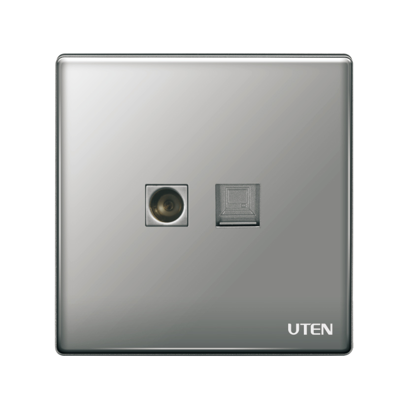 UTEN Z9 電視電腦插座(灰色/金色)